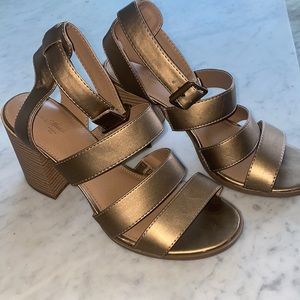 Metallic Bronze Chunky Heels